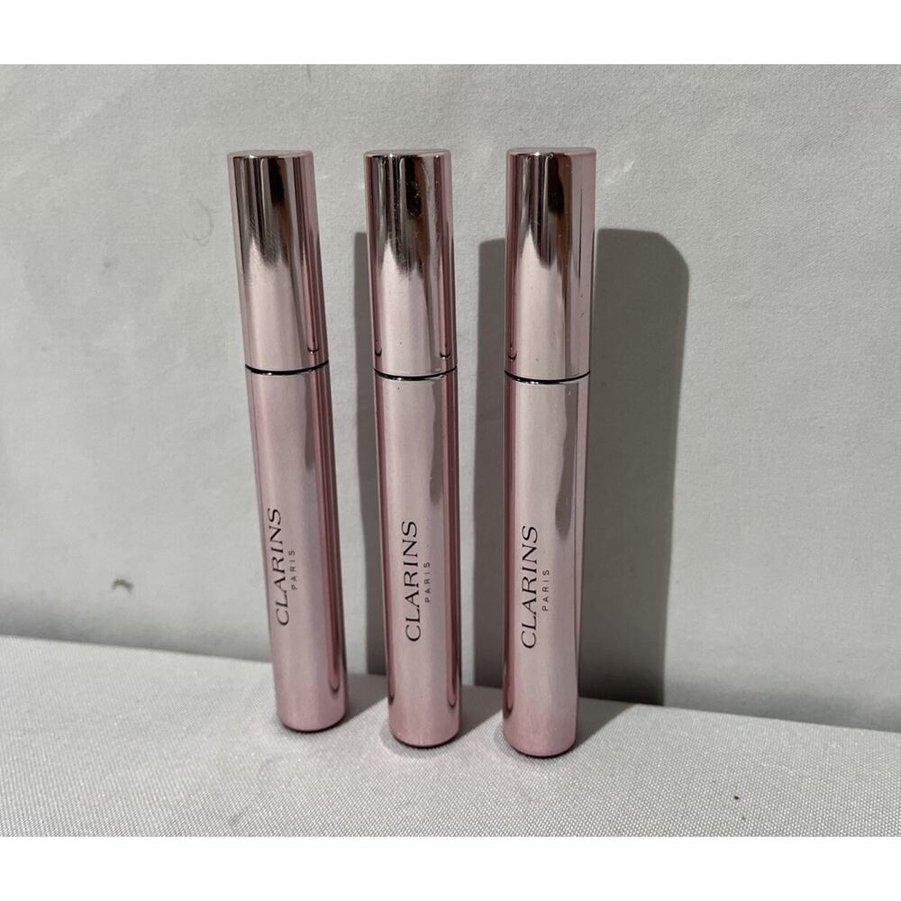 Lot of 3 Clarins Wonder Perfect Mascara 4D - 01 Perfect Black, 0.2 Oz Each